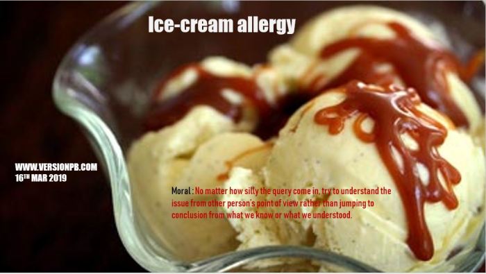 Short Story on Ice-Cream Allergy